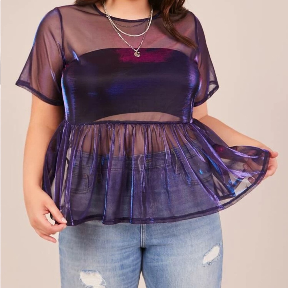 Glitter mesh top
